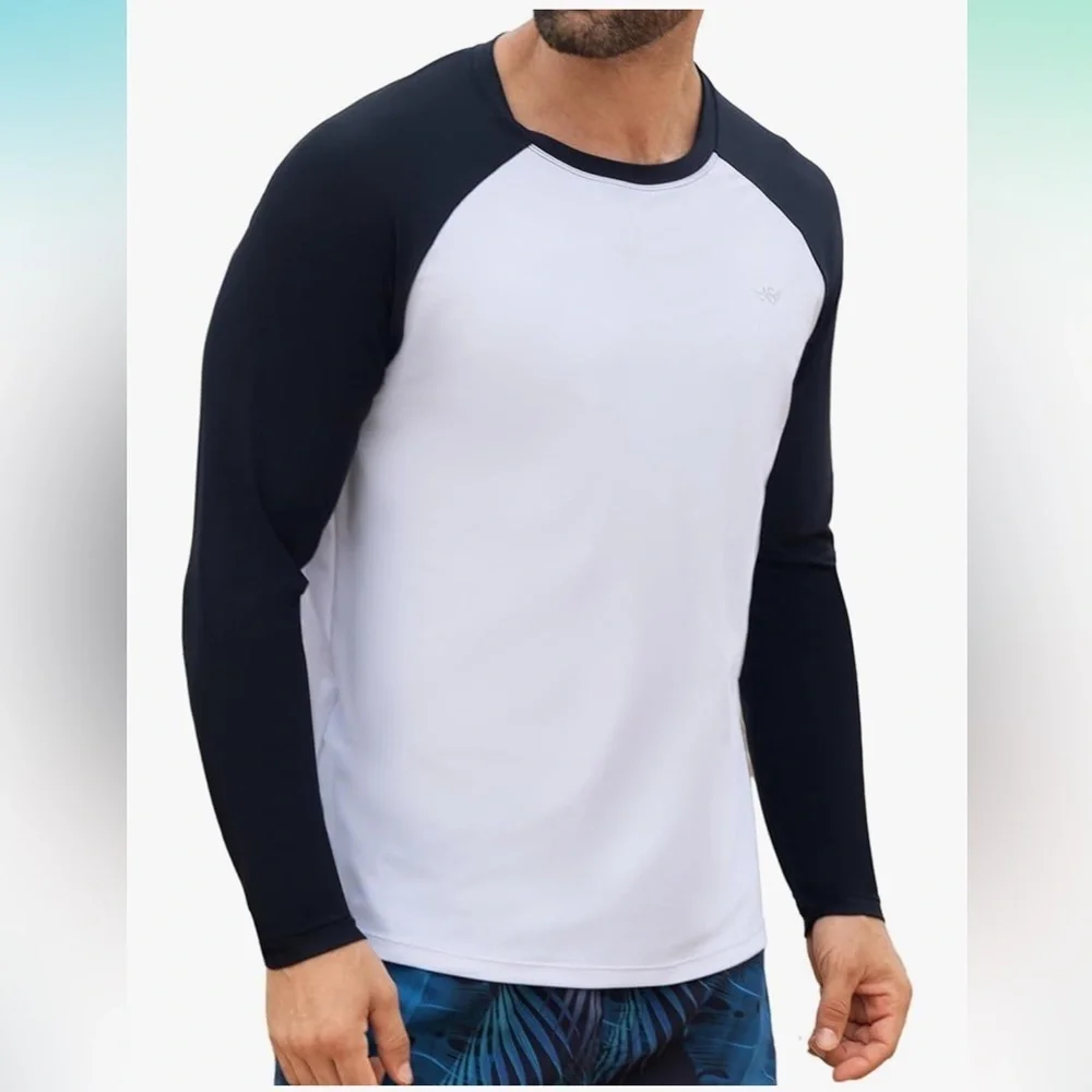 NWT Angel Season Black and White Long Sleeve Swim Shirt 2XL